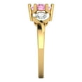 thumbnail image 3 of 1.72 ct Round Cut Simulated Pink Diamond 3 Stone 18K Yellow Gold Womens Engagement Ring, 3 of 5