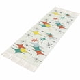 thumbnail image 4 of Middle Century Kitchen Runner Rug 2'x4', Boho Abstract Art Teal Orange Rhomboid Washable Rug with Tassels, Non Slip Woven Cotton Bathroom Rugs Hallway Carpet for Foyer Bedroom Entry Back Door Decor, 4 of 9