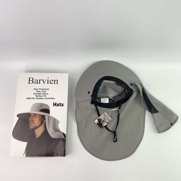 Barvien Hats,Fishing Hat for Men&Women,Outdoor UV Waterproof Wide Brim Bucket Hat,UPF50  Sun Hat with Neck Flap