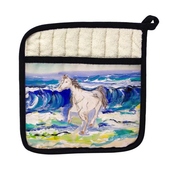 Betsy Drake PT957 Horse & Surf Pot Holder