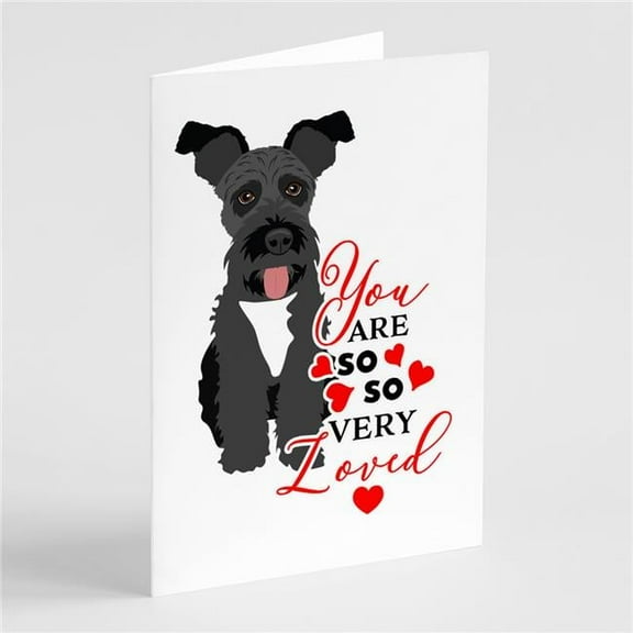 Schnauzer Black #3 so Loved Greeting Cards and Envelopes Pack of 8 7 in x 5 in