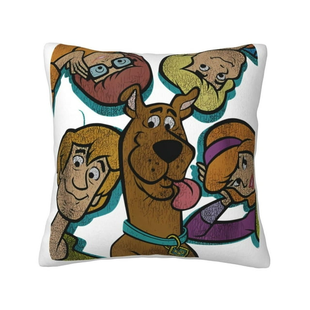 Fundas de almohada de terciopelo de Scooby-Doo, fundas de almohada decorativas suaves y acogedoras con cremallera oculta para dormitorio, sofá, sillón, funda de almohada de terciopelo