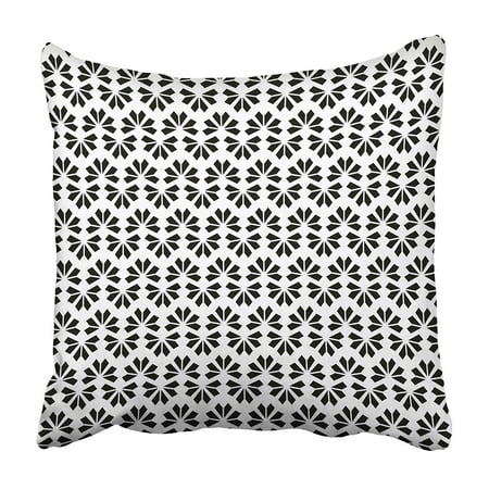 Flax Flower - ARHOME China Black White Abstract Modern Flower Geometric Pattern East Fan Flat Floral Pillowcase 16x16 inch