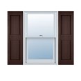 thumbnail image 1 of 18"W x 35"H Lifetime Vinyl, Custom Two Equal Panels, Raised Panel Shutters, w/Shutter-Loks (Per Pair), Federal Brown, 1 of 17