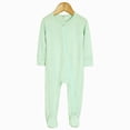 thumbnail image 2 of Footed Long Sleeve Baby Pajamas With Zipper Cotton Infant Sleepers, 2 of 5