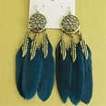 thumbnail image 4 of Pendientes de Gota Azul Zulema Retro Bohemio Largos, 4 of 7