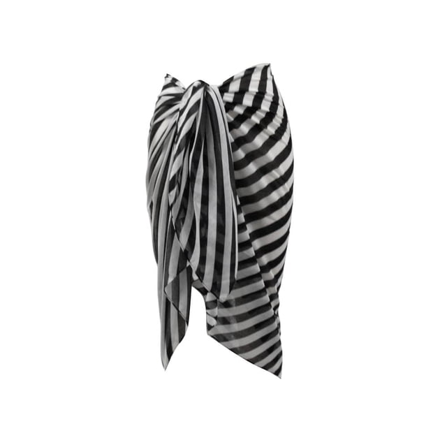 Ropa Playa Ocean Pacific para Mujer Pashmina Larga Estampado Rayas Negro Talla Única