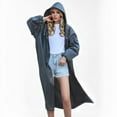 thumbnail image 2 of PMVFHDE Solid Color Long Pants Rainwear Reusable Fashion Outdoor Travel Portable Hooded Full Body Rain Suit Black,One Size, 2 of 4
