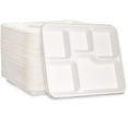 thumbnail image 1 of Platos de papel GUSTO de 25,5 cm, compostables, de 5 compartimentos, 125 unidades, 1 of 7