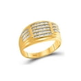 thumbnail image 1 of FB Jewels 10kt Yellow Gold Mens Baguette Diamond Striped Fashion Ring 1/2 Cttw, 1 of 1