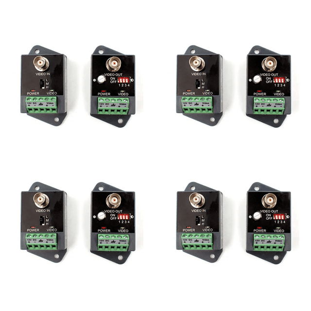 4X Single-Channel Active Video Balun for CCTV HD-TVI CVI AHD Active HD Video Transceiver