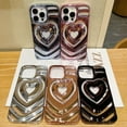thumbnail image 5 of Designed for iPhone Case,Luxury Electroplated Hollow Love Heart Camera Lens Protection Shockproof Protective Cover Phone Case (iPhone 15 Pro Max,Pink), 5 of 5