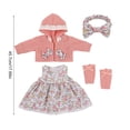 thumbnail image 3 of Floral Doll Clothes Set, Hooded Doll Outfit, 18 Inch Doll Clothing, Fashion Doll Dress, Doll Wardrobe Accessories, 3 of 6