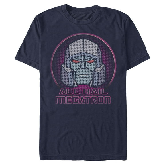 Men's Transformers Megatron Hail the Leader  Graphic Tee Navy Blue Large