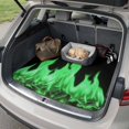 thumbnail image 4 of Universal Car Trunk Mat 29"x39", Abstract Green Flame Waterproof Cargo Liner, Non-Slip Durability Cargo Mat, Flickering Fire Pattern Black All Weather Rear Trunk Protector for Car SUV, 4 of 9