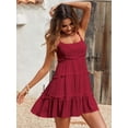 thumbnail image 4 of Vestido Narecte Summer Cami Beach Boho para invitadas a la boda, color burdeos, talla M, 4 of 7