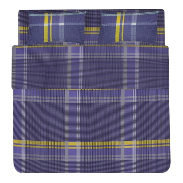 Juego De Sabanas Queen Size Estampadas De Microfibra De Poliester 4 Piezas Diseño Elegante Amplias Textura Suave