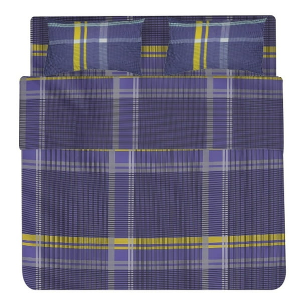 Juego De Sabanas Queen Size Estampadas De Microfibra De Poliester 4 Piezas Diseño Elegante Amplias Textura Suave