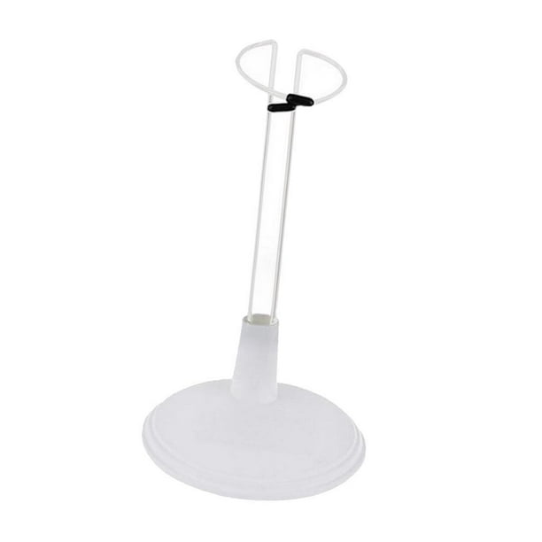 Base de exhibición de oso de peluche con forma de anillo de metal, soporte para estante, accesorio 20 cm blanco