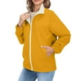 thumbnail image 2 of Breezora Womens Color Block Wind Resistant Lightweight Jacket Water Repellent Utility Anorak Jacket L Size Yellow, 2 of 9