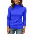 thumbnail image 4 of Turtleneck Sweaters for Women, Long Sleeve Casual Pullover Tops, Lightweight Winter Knit Wear for Soft Comfort 2026 Blue M, 4 of 5