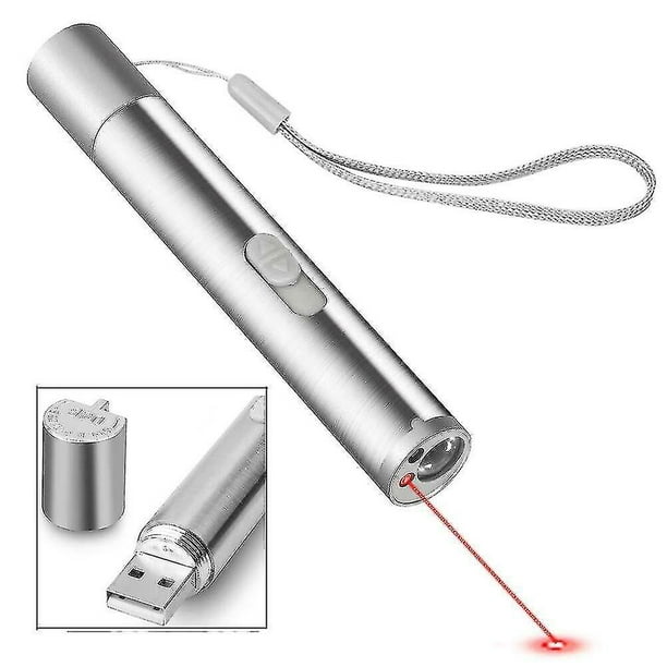 3 en 1 Gato Puntero láser Linterna Juguete Usb Carga Antorcha Luz ultravioleta