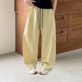 thumbnail image 2 of Barrel Sweatpants Girls Baggy Front Seam Drawstring Curved Wide Leg Sweatpants for Teen Girls Gym Y2k Sweats Pants Joggers, 2 of 7
