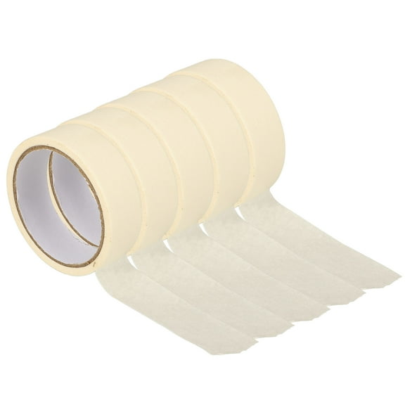 SEWCHICS White Crepe Paper Masking Tape 5-Pack - Painter's Tape for Painting, Crafting, Decorating, and Projects