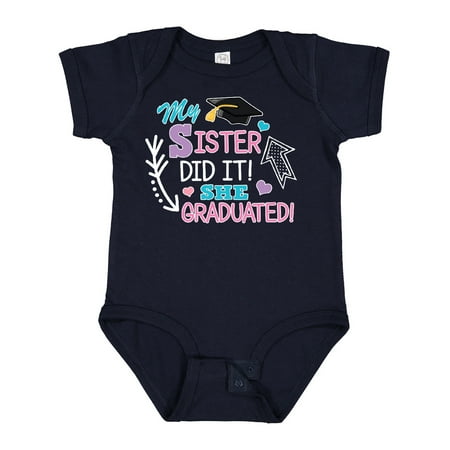 

Inktastic My Sister Graduated with Cap and Arrows Gift Baby Girl Bodysuit