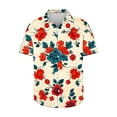 thumbnail image 4 of JXMVOJ Men's Hawaii Print Button-Up Casual Shirt, Lightweight Polyester Summer Tops for Outdoor, Party, Wedding, Daily Casual Wear, 4 of 5