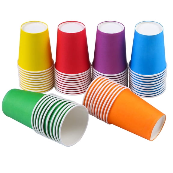 60 Pieces 9 Ounce Disposable Paper Cups Party Cups Drinking Cups for Party, DIY and Holiday, 6 Colors
