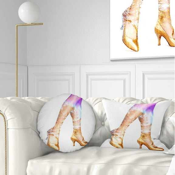 Designart Dancer Legs and Treescape Double Exposure - Portrait Throw Pillow - 12x20