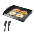 thumbnail image 3 of Large Carbon Steel Griddle, 22x16 Inch Flat Top for Gas Grill, BBQ, Camping, and Tailgating, Black, 3 of 11