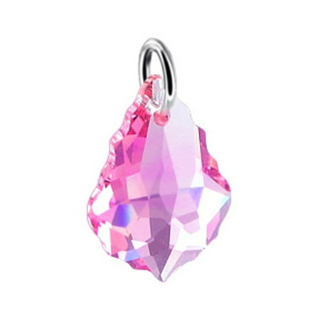 Wallace Grand Baroque Sterling Silver - Gem Avenue Sterling Silver Baroque Crystal Charm Pendant Made with Swarovski Elements