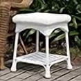 thumbnail image 3 of Wicker Lane Outdoor White Wicker Patio Furniture End Table, 3 of 4