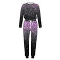 thumbnail image 5 of lcziwo Sequin Jogger Set for Women Spring Two Piece Outfit Long Sleeve Round Neck Tops and Drawstring Pants Sweatsuits 2025 Loose Fit Outdoor Lounge Suits Holiday Deals,Purple,XXL, 5 of 6