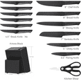 thumbnail image 2 of NULAS 14-piece Stainless Steel Kitchen Knife Set with Block and Sharpener, Black, 2 of 7