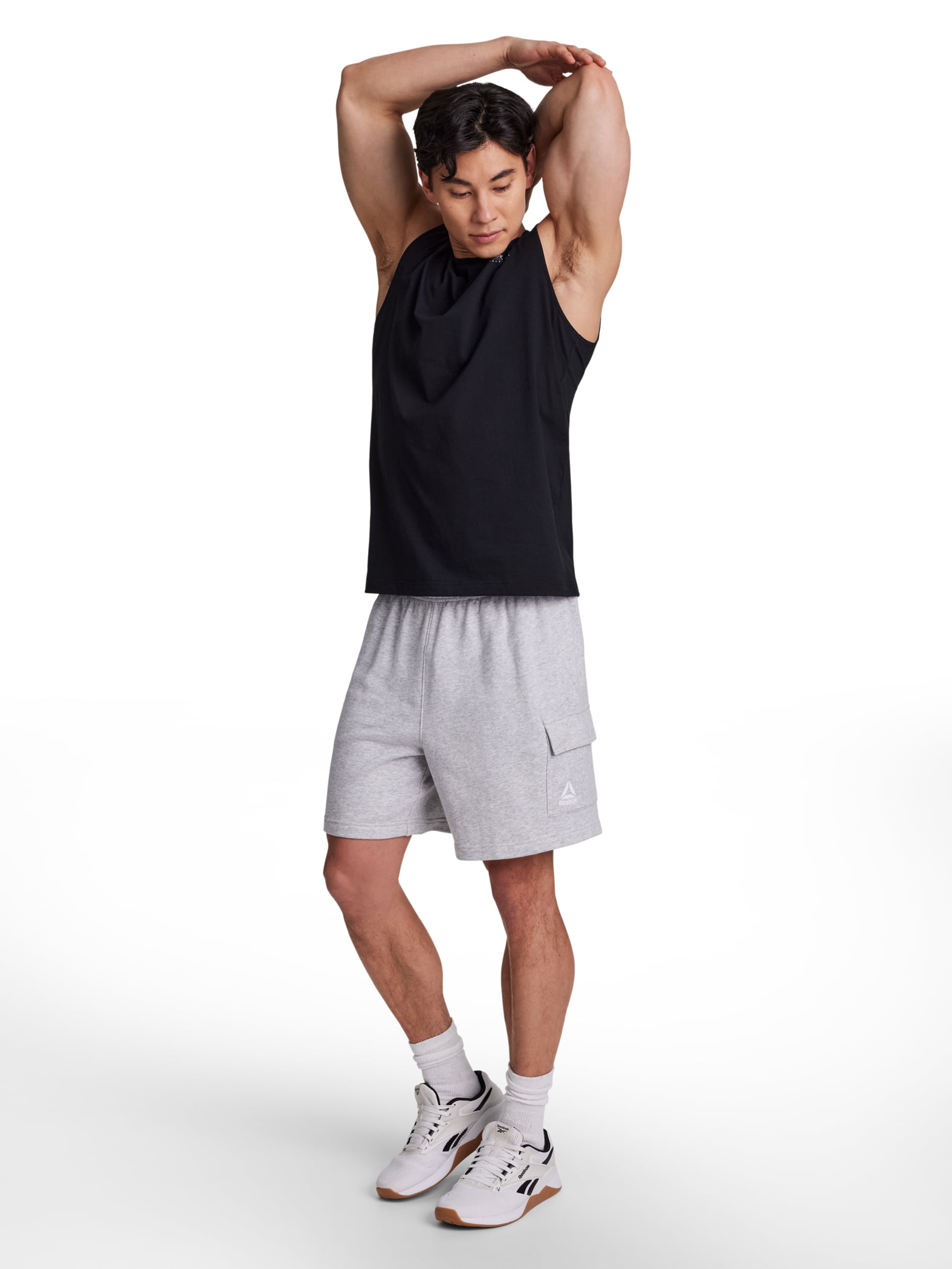 Reebok Men's and Big Men's League Knit Cargo Short, 7" inseam, Sizes XS-5XL