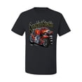 thumbnail image 2 of Wild Bobby, Smokin & Strokin Vintage Red Hot Rod and Motorcyle Cars and Trucks Men's Graphic T-Shirt, Black, Medium, 2 of 3