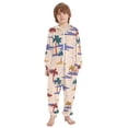 thumbnail image 2 of Palm Trees Pattern One Piece Pajamas Soft Jumpsuit Cozy Sleep and Play Romper Zipper and Pockets 5T-6T, 2 of 8
