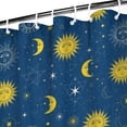 thumbnail image 3 of Blue Sun Moon Star Pattern Shower Curtain 36"x72" ,Bathroom Decorative Shower Curtains Set with 12 Hooks,Modern Waterproof Washable Shower Curtain, 3 of 6