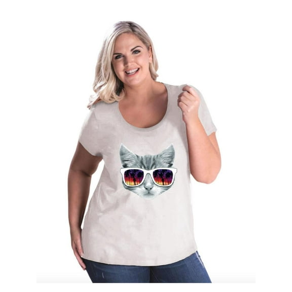 Women's Plus Size Curvy T-Shirt - Kitty