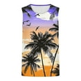 thumbnail image 3 of Chiccall Mens Hawaiian Graphic Gym Tank Tops Casual Sleeveless Crew Neck Summer Beach Shirts, 3 of 5