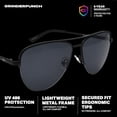 thumbnail image 6 of grinderPUNCH Polarized Aviator Sunglasses Men Women Retro Vintage Pilot Sun Glasses UV400 Protection - Pink, 6 of 8