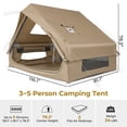 thumbnail image 2 of UBesGoo Inflatable Tent with Hand Pump for Camping, Easy Setup Air Glamping Tents, All-Weather Waterproof Blow up Camping Tent for Family, Khaki, 2 of 11