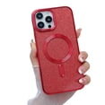 thumbnail image 1 of MagSafe Compatible iPhone 14 Pro Max Case, iPhone 14 Pro Max Magnetic Glitter Case, Luxury Plating Clear Case for Women Girls Shockproof Back Cover, Deep Purple, 1 of 6