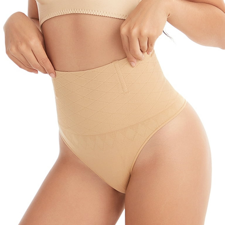Homgro Women's Thong Body Shaper Shorts High Waist Tummy Control Shapewear  Underwear Nude Small