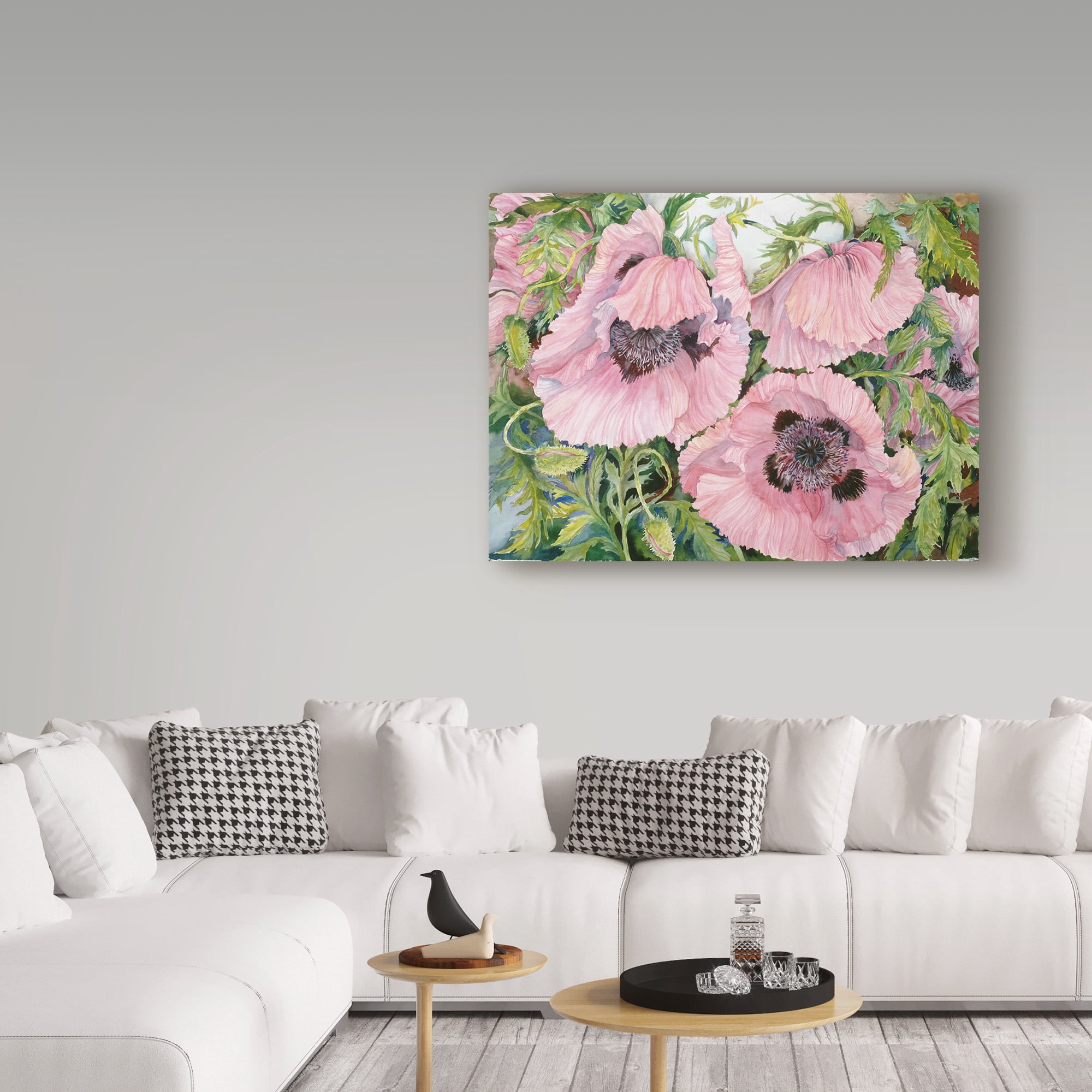 Trademark Fine Art 'Pink Poppies' Canvas Art by Joanne Porter