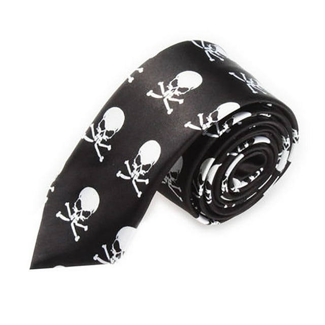 TopTie Cravate Unisexe Imprimée Skull Skinny