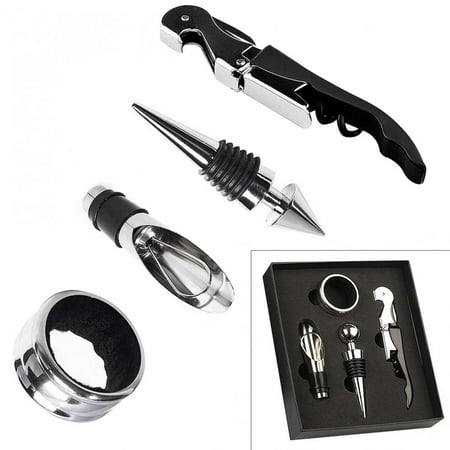 

4pcs/lot Stainless Steel+ABS Wine Tool Set Opener Wine Stopper Wine Accessories Kit Gift Wine Tools